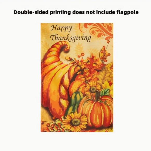 1pc 12"X18 Happy Thanksgiving Garden Flag - Picture 2 of 2